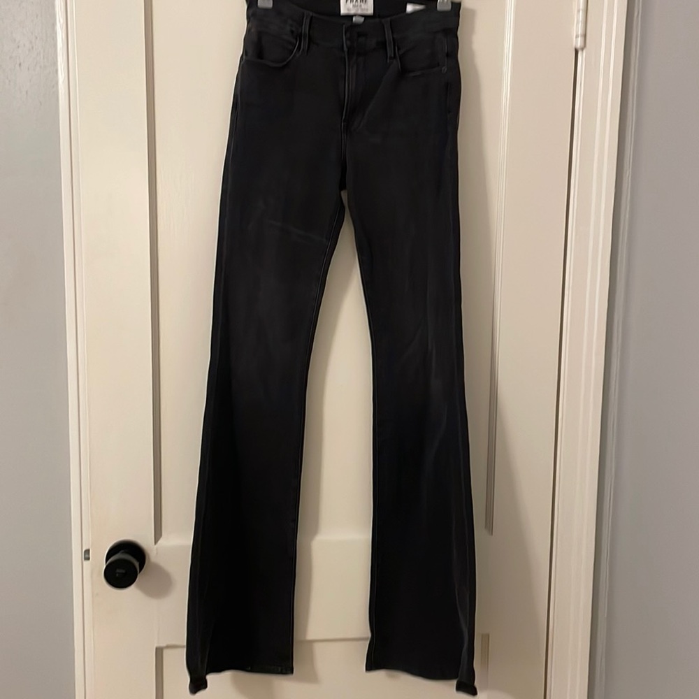 Frame Le High Flare Denim in Black | Size 27